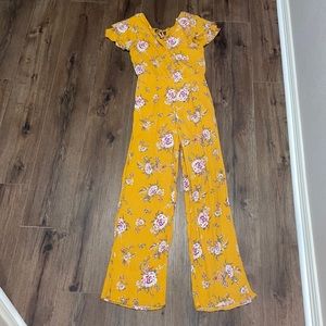 Yellow Floral Francesca’s Jumpsuit
